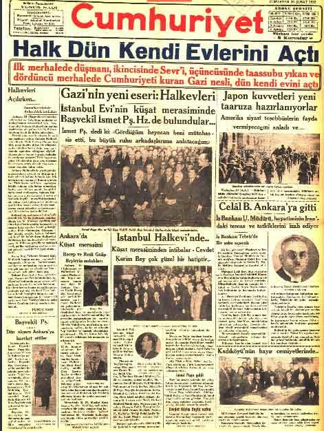 Cumhuriyet Gazetesi Halk Evleri 23 02 2021