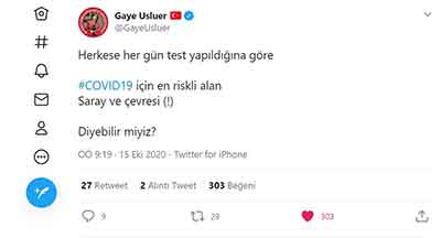 Gaye Usluer tweet 19 10 2020