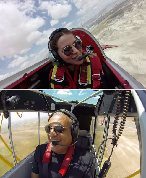 Türkiye'nin tek sivil kadın akrobasi pilotu Semin Öztürk Şener bir sürpriz yaparak, Türkiye'nin ilk profesyonel akrobasi pilotu olan babası Ali İsmet Öztürk'ün Babalar Günü'nü gökyüzünde kutladı.