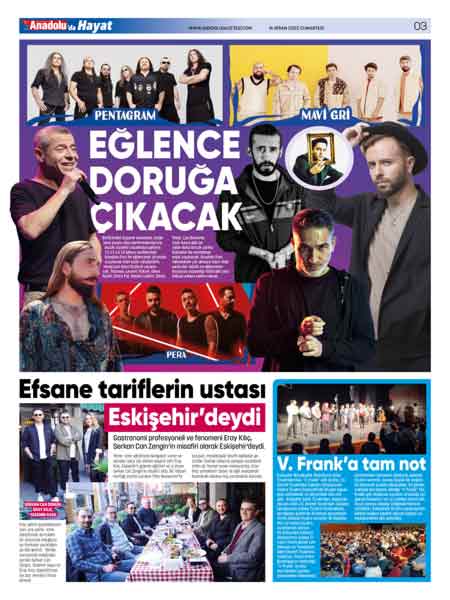 Anadolu'da Hayat Magazin Yaşam Ekinde bu hafta