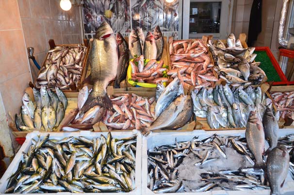 Marmara Denizi açıklarında balıkçılar tarafından yakalanan 7 kilo ağırlığındaki levrek, Balıkesir'de kilosu 100 liradan satıldı.