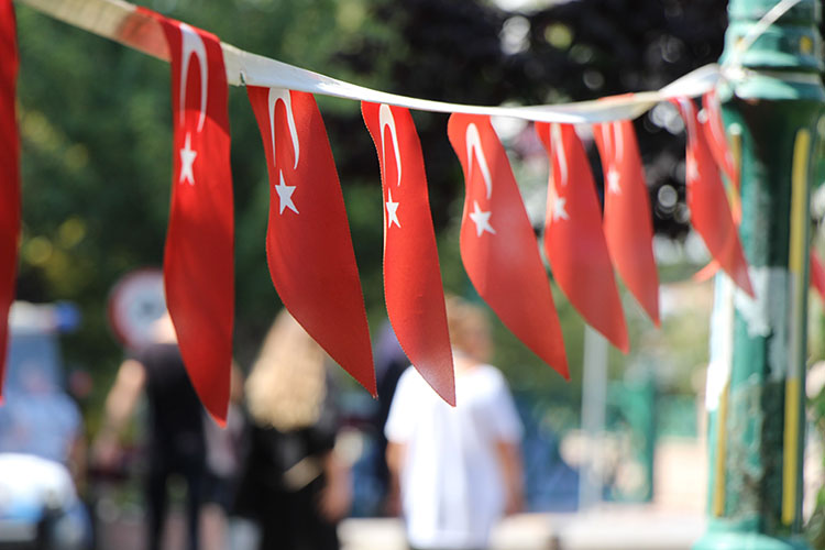 Eskişehir'de 30 Ağustos Zafer Bayramı dolayısıyla çoğu iş yeri ve ev bayraklarla donatıldı. 