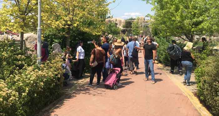 Hem Eskişehirlilerin hem de şehir dışından gelen turistlerin beğenisini toplayan Hayvanat Bahçesi’ni gezmek isteyen vatandaşlar uzun kuyruklar oluşturdu.