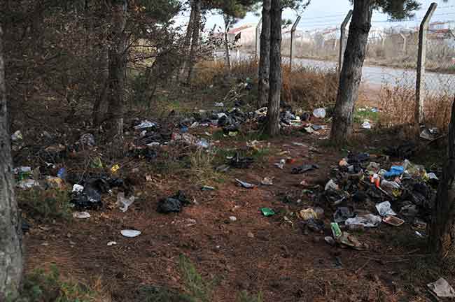 Odunpazarı ilçesi Gültepe Mahallesi'nde bulunan Eskişehir Kent Ormanı çöple doldu.