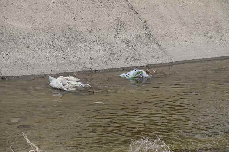 Eskişehir’in Sümer Mahallesi’nde bulunan sulama kanalındaki ilginç atıklar dikkat çekti.