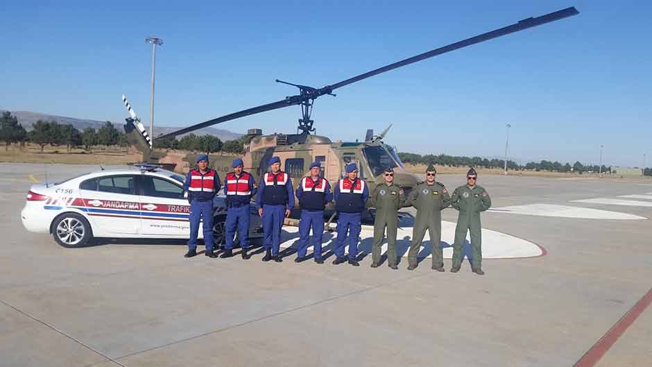 İçişleri Bakanlığının trafik kazalarının önlenmesi kapsamındaki talimatları doğrultusunda Jandarma Gelen Komutanlığı koordinesinde UH-1 helikopteri Eskişehir İl Jandarma Komutanlığı emrine görevlendirildi. 