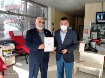 10 Kez Kan Bağışlayan Mustafa Şen’E Bronz Madalya Ve Berat

