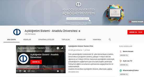 Açıköğretim Sistemi Youtube Kanalı "Youtube Silver Plaketi" aldı
