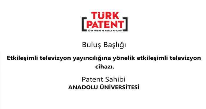 Anadolu Üniversitesi'ne patent