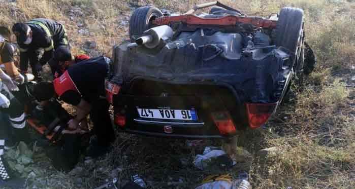Bozüyük'te feci kaza: Taklalar attı!