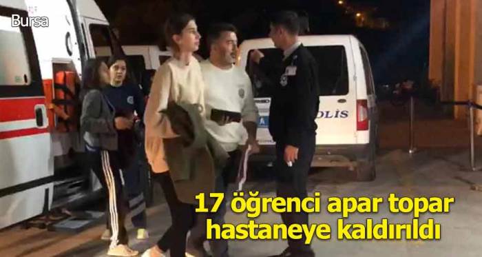 Bursa'da 17 öğrenci yemekten zehirlendi
