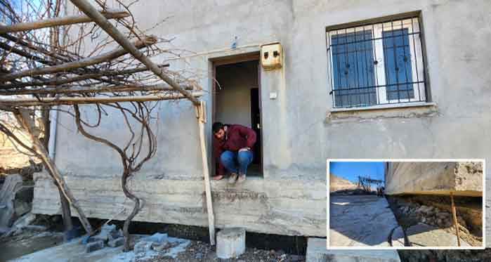 Deprem 2 metre ileri attığı evi yıkamadı