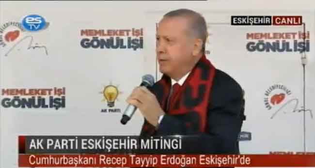 Erdoğan, Eskişehir'de hangi şarkıyı söyledi?