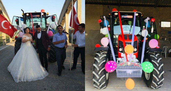 Eskişehir'de 20 traktörle evlilik teklifi