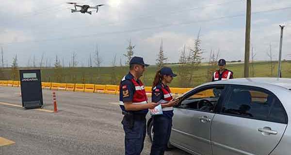 Eskişehir'de drone ile trafik denetimi