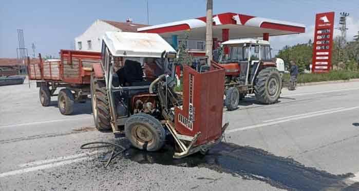 Eskişehir'de ilginç kaza: İki traktör...