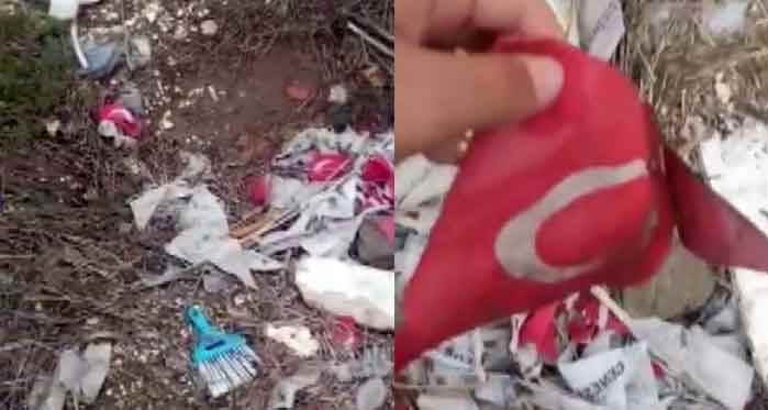 Eskişehir'de öfkelendiren manzara: Bayrak çöpe atılır mı