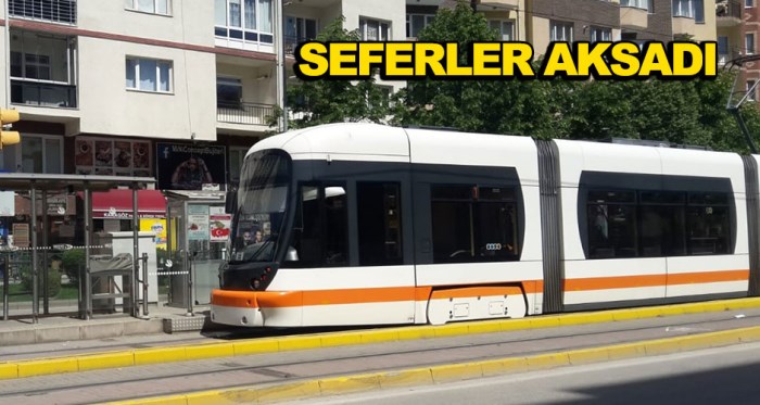 Eskişehir'de tramvay raylarında arıza