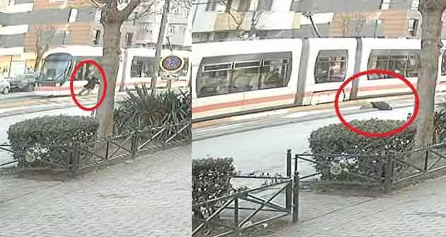 Eskişehir'deki feci tramvay kazası kamerada