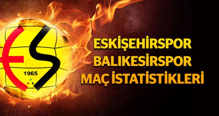 Eskişehirspor - Balıkesirspor maçı istatistikleri