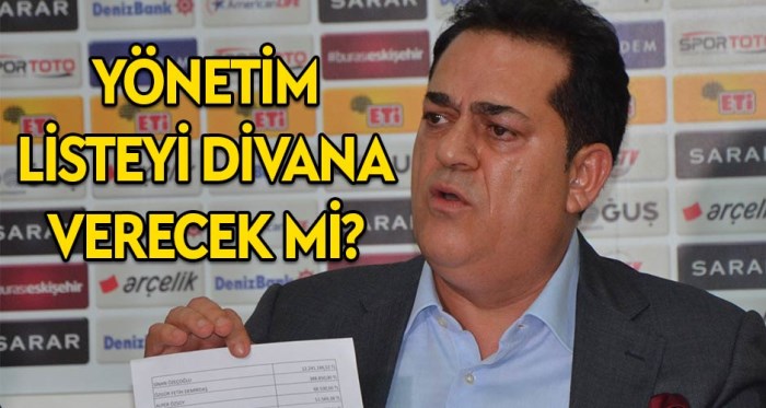 Eskişehirspor yönetimi listeyi divana verecek mi?