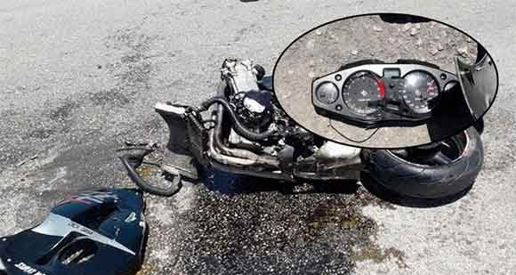 Feci motosiklet kazası! İbre 280'de takılı kaldı