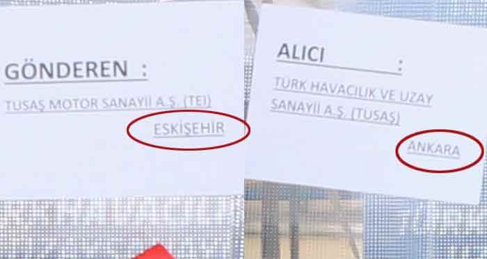 Gönderen: Eskişehir - Alıcı: Ankara