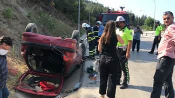 Takla Atan Otomobilin Sürücüsü Yaralandı
