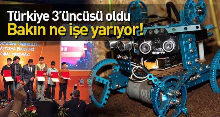 Tarla süren robot Türkiye üçüncüsü oldu