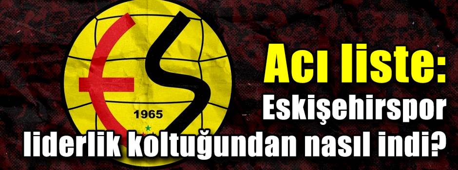 Acı liste: Eskişehirspor liderlik koltuğundan…
