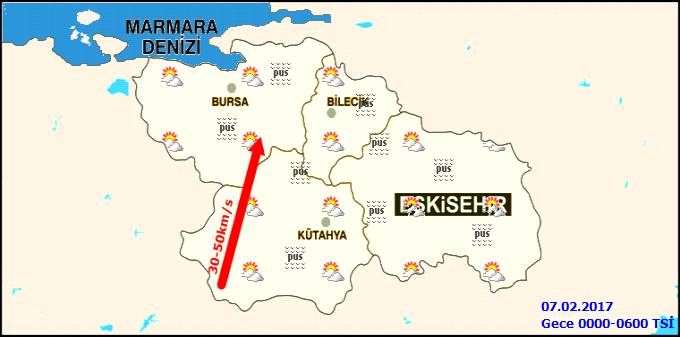Eskişehir'de bu gece ve sabah