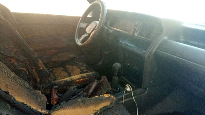 Kütahyada otomobil yandı