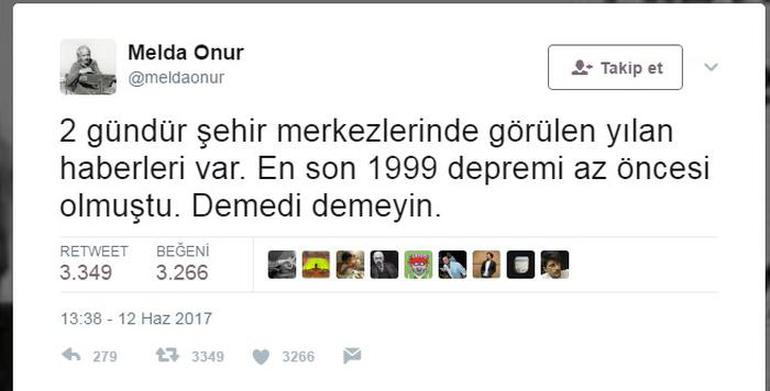 Melda Onur deprem