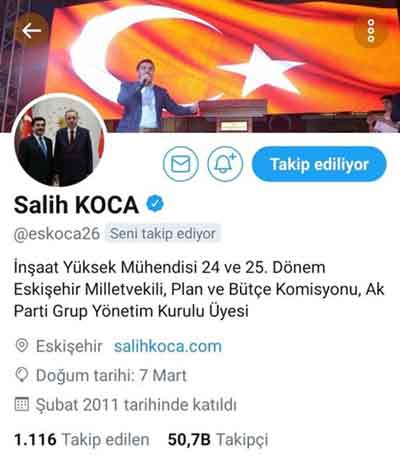 salih koca twitter hesabı