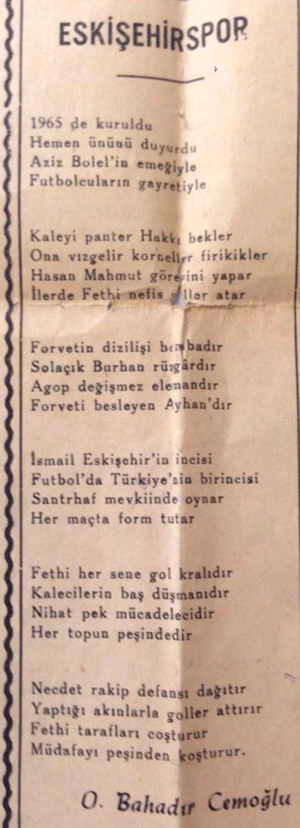 ESES’E şiir yazdı