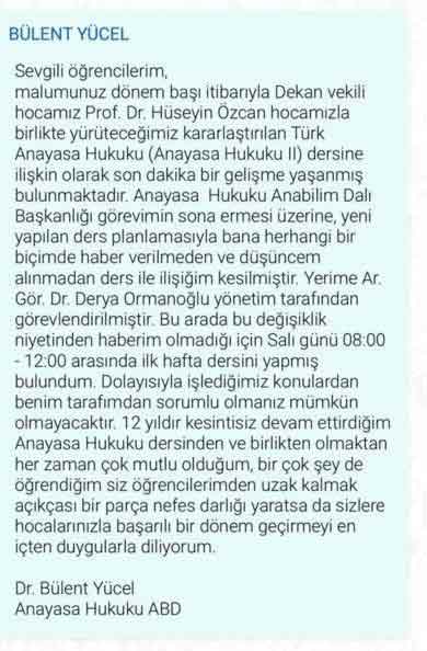 Bülent Yücel veda mesajı