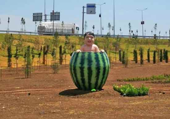 Diyarbakır Karpuzdan çıkan çocuk heykeli