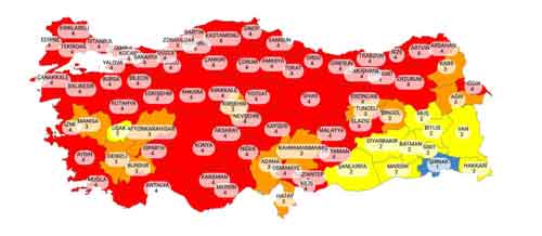 Eskişehir çok yüksek riskli iller arasında
