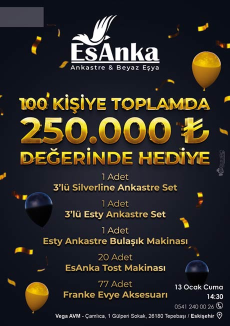 Eskişehir Esanka hediye yağmuru 11 01 2023