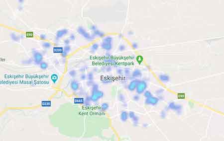 Eskişehir koronavirüs güncel vaka sayısı haritası