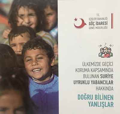 Göç idaresinin hazırladığı Suriyeli göçmen broşürü