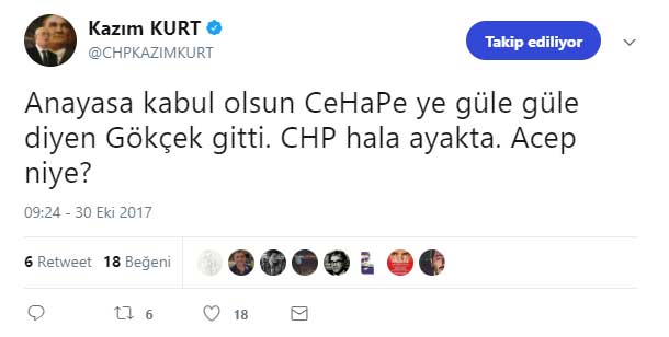 Kazım Kurt Melih Gökçek mesajı