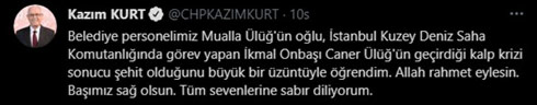 Kazım Kurt  Twitter mesajı 26 05 2021