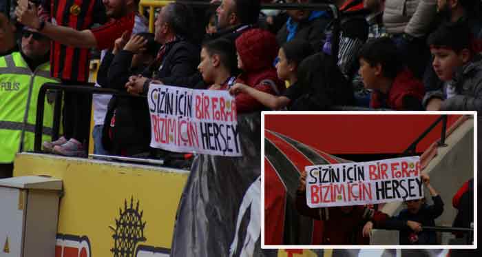 Eskişehirspor maçında duygulandıran pankart 10.04.2023