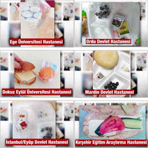 Sağlık çalışanlarına verilen yemekler