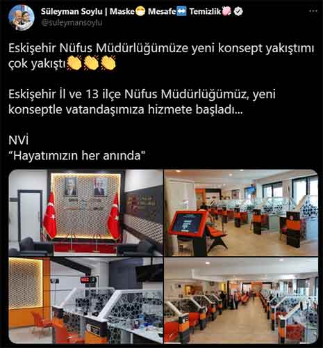 Süleyman Soylu Eskişehir tweeti