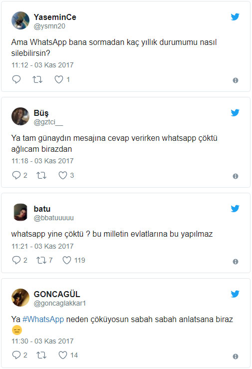 Whatsapp çöktü mü?