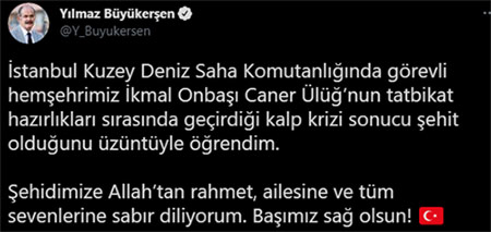 Yılmaz Büyükerşen Twitter mesajı 26 05 2021