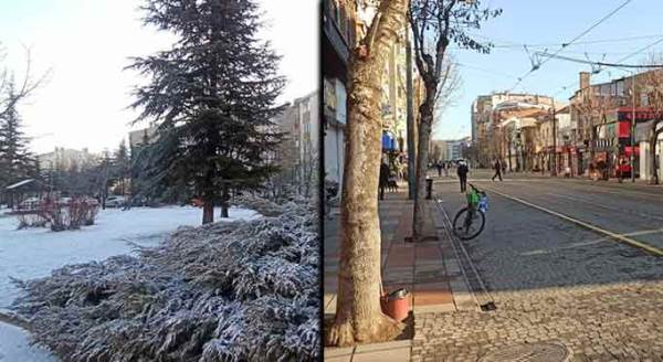 Bu fotoğraflar Eskişehir’de aynı gün çekildi!