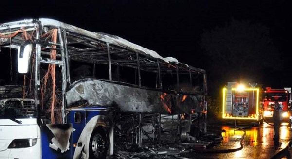 Eskişehir'de yolcu otobüsü küle döndü